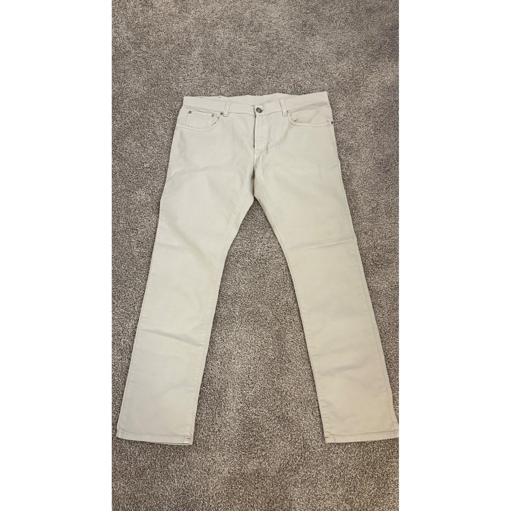 Isaia Napoli Beige Cotton Stretch 5 Pocket Pants Made in Italy Size 56 R NWT